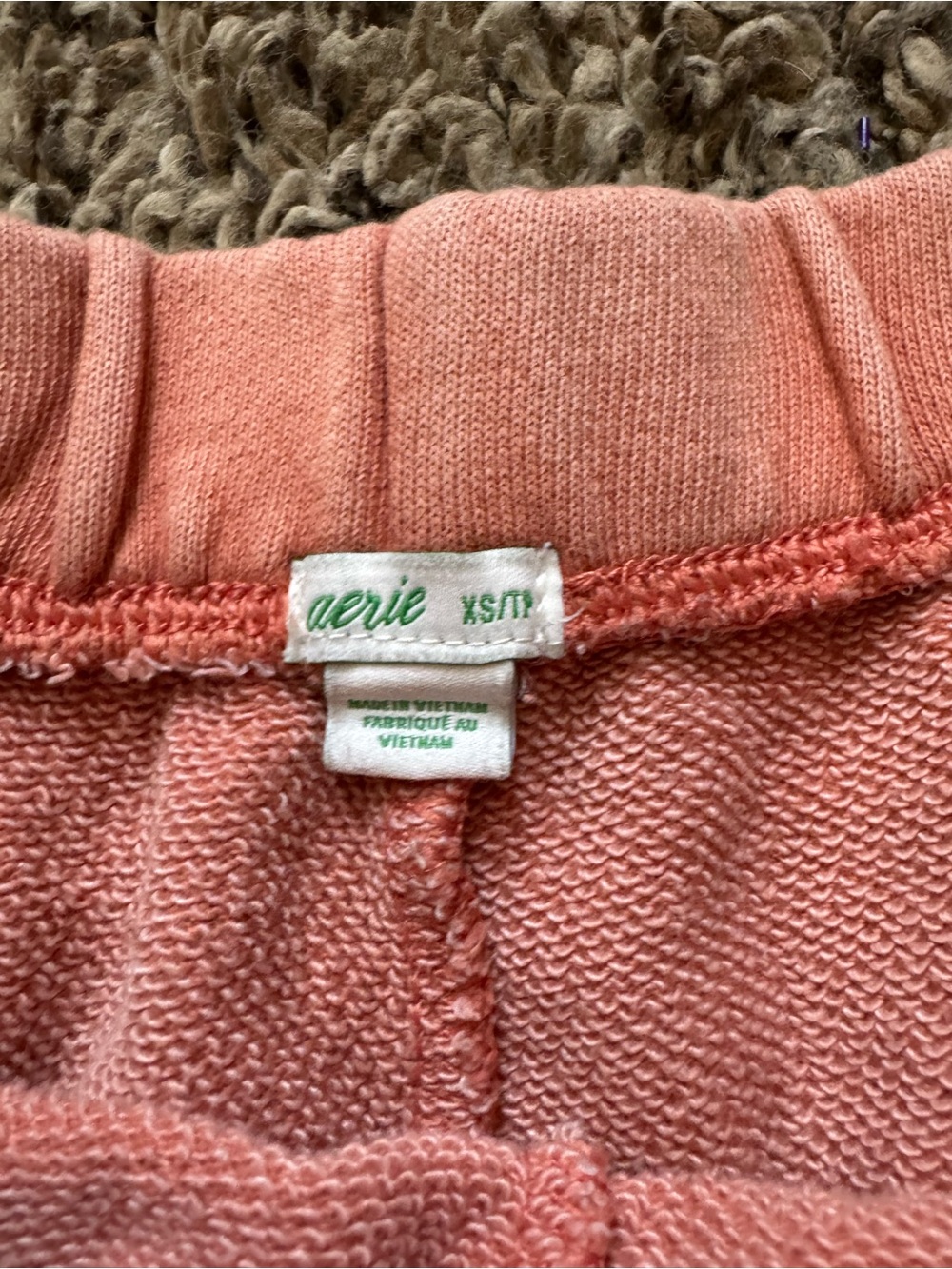 aerie Coral High-Waist Lounge Shorts - Picture 3 of 3